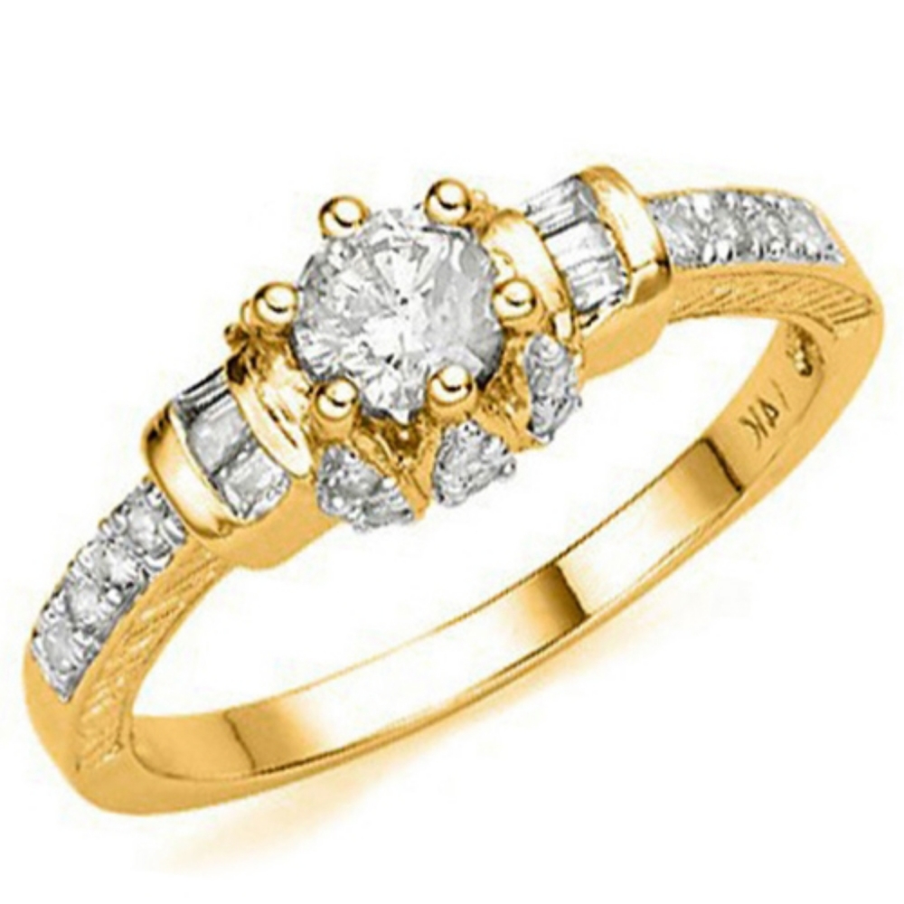 Gold and diamond engagement ring